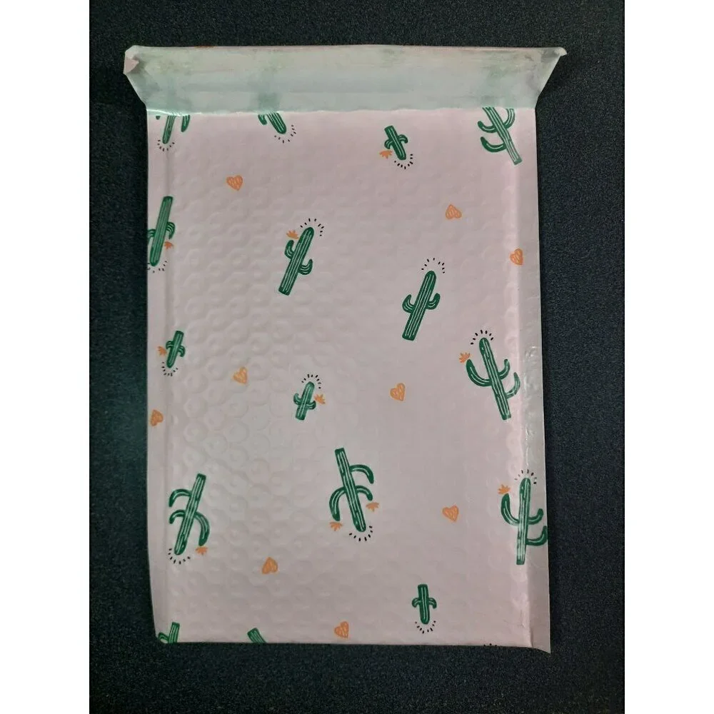 6x10 Bubble Padded Polymailer Envelopes Pink Cactus Western Desert Print 100 PK